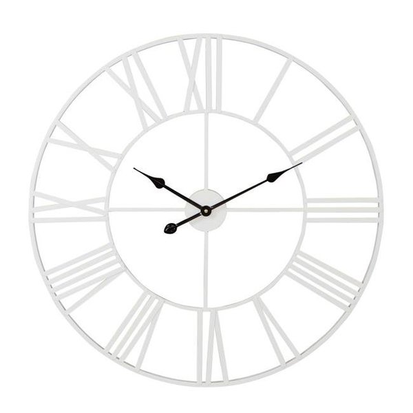 Aspire Home Accents Aspire Home Accents 7876 Solange Round Metal Wall Clock; White - 30 in. 7876